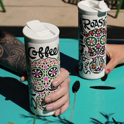 White 16oz Steer Skull Tumbler